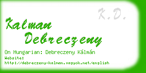 kalman debreczeny business card