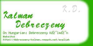 kalman debreczeny business card